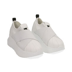Sneakers bianche, zeppa 6 cm , SPECIAL SALE, 172832121EPBIAN040, 002 preview