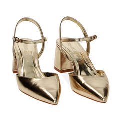 Décolleté slingback oro laminate, tacco 6 cm, Primadonna, 232121503LMOROG035, 002 preview