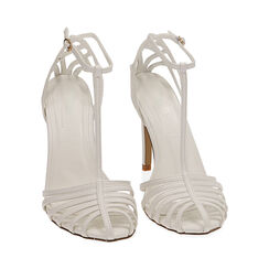 Sandales cage blanches, talon 10 cm , Fin de Collection, 192174226EPBIAN035, 002 preview