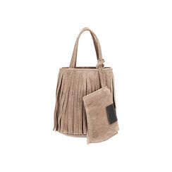Mini bag con frange taupe in camoscio, Primadonna, 260805168CMTAUPUNI, 001 preview