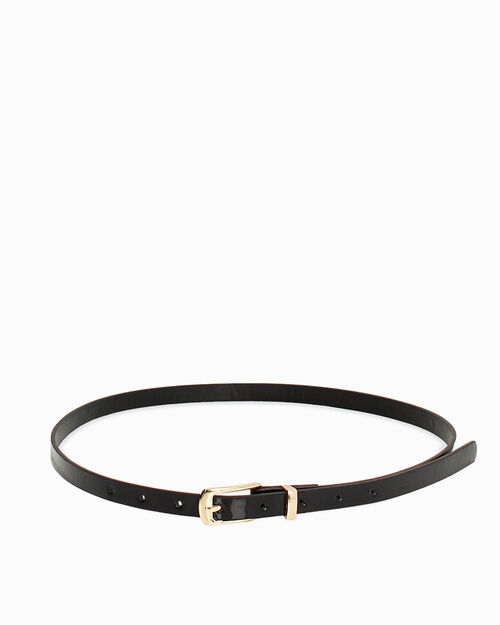 Cintura nera con fibbia dorata, BLACK