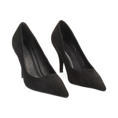 Décolleté nera in microfibra con tacco 9 cm, Primadonna, 262744601MFNERO035, 003 preview