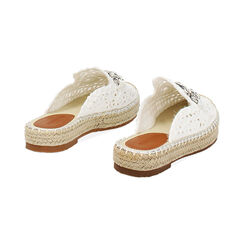 Zuecos de mujer blancos en rafia, Primadonna, 254930500RFBIAN035, 004 preview
