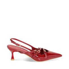 Décolleté slingback cherry in vernice, tacco 6 cm, 232118220VECHER041, 001a