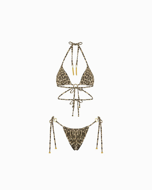 Bikini leopard con glitter, LEOPARD
