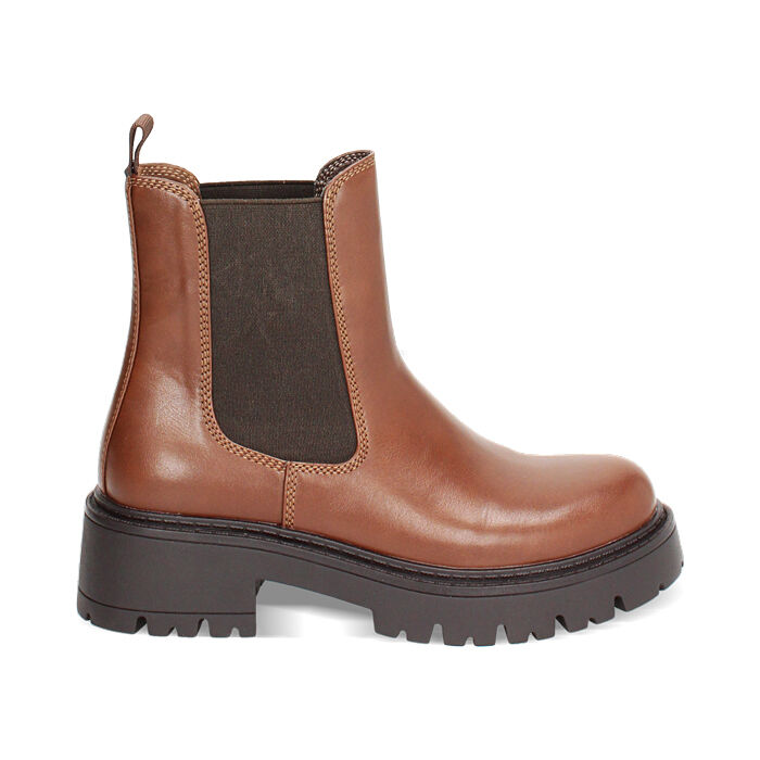 Beatles cognac con suola in gomma 5 cm, Primadonna, 240618525EPCOGN035