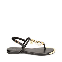 Sandali bassi neri con catena, Ultime occasioni, 234992805EPNERO039, 001a