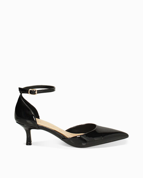 Open shank femme noires en vernis, BLACK