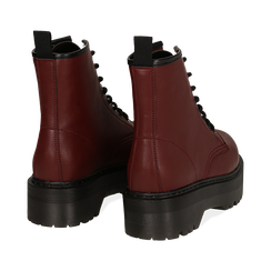 Anfibi platform bordeaux in eco-pelle, suola 4,50 cm , Stivaletti, 142800001EPBORD036, 004 preview