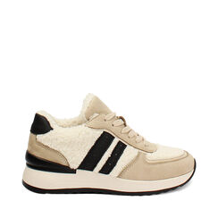 Zapatillas deportivas beige de mujer con suela de poliuretano, Primadonna, 26P621205FUBEIG036, 001a