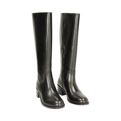 Stivale nero in pelle, tacco 5 cm, Primadonna, 24N550045PENERO035, 002 preview