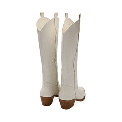 Stivali texani bianchi, tacco 8 cm, Primadonna, 213029902EPBIAN035, 003 preview
