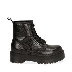 Anfibi platform neri stampa vipera, Primadonna, 162800001EVNERO035, 001a