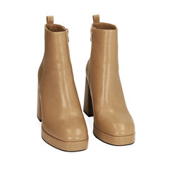 Ankle boots beige, tacco 9,5 cm , 204908706EPBEIG040, 002a
