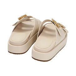 Ciabatte gioiello panna, zeppa 3,5 cm, Primadonna, 214913862EPPANN035, 003 preview
