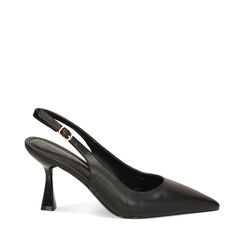 Décolleté slingback nere, tacco 8 cm, Ultime occasioni, 234934803EPNERO038, 001a