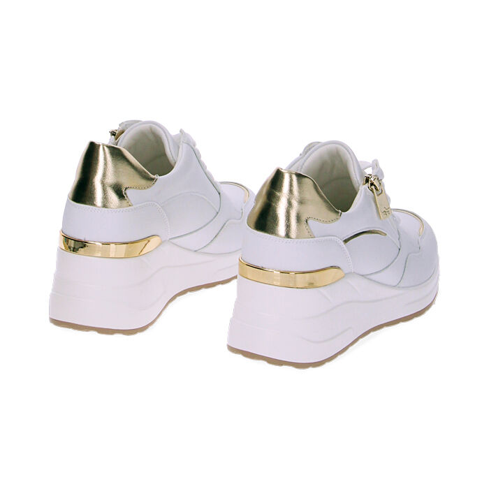 Sneakers bianche con zeppa