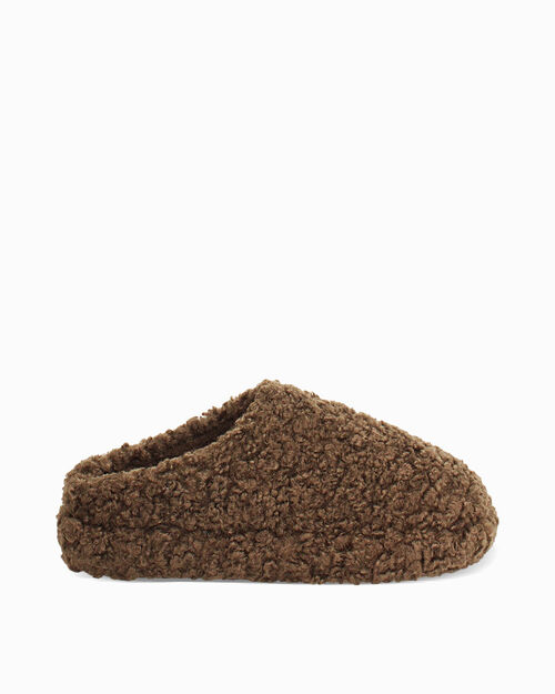 Chaussons marron fonc&eacute; en fourrure Synth&eacute;tique, DK BROWN