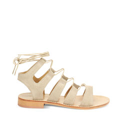 Sandalias planas de ante taupe para mujer, Primadonna, 25B814004CMTAUP036, 001a