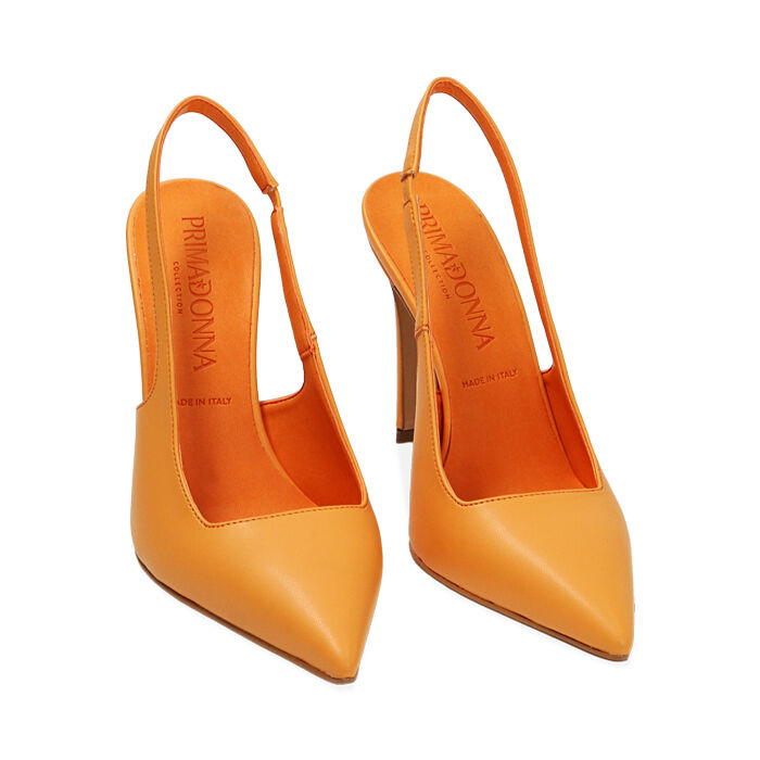 Decollete donna slingback arancio tacco 11 cm Primadonna Collection