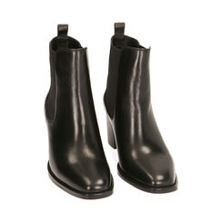 Chelsea boots neri in pelle, tacco 6,5 cm , Primadonna, 209404554PENERO035, 002 preview