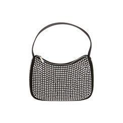 Mini hobo bag nera con strass, Primadonna, 225124480LYNEARUNI, 001 preview