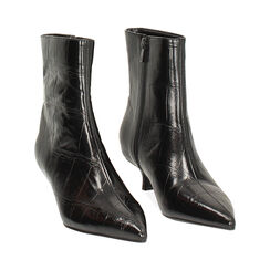 Tronchetti neri in stampa cocco con tacco di 4,5 cm, Primadonna, 264908607CCNERO038, 003 preview