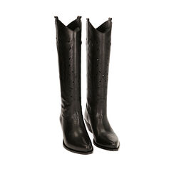 ZAPATOS BOTAS PIEL NERO, Primadonna, 21B814101PENERO035, 002a