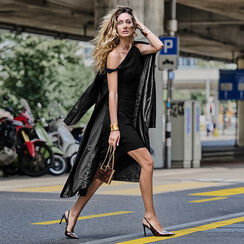 Trench nero da donna con dettagli fashion, Primadonna, 266501103EPNEROM, 002a