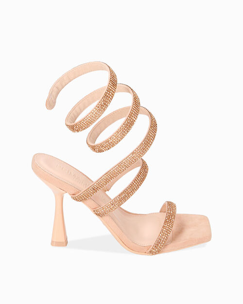 WOMEN SHOES SANDAL MICROFIBER NUDE, NUDE