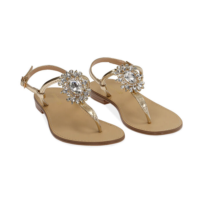 Sandalias de dedo laminadas en oro | Colección Primadonna Collection
