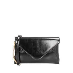 Borsa a tracolla nera in crack, Promozioni, 245124695SCNEROUNI, 001a