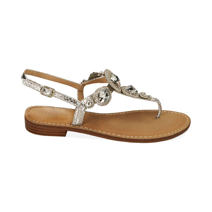 Sandali Donna Infradito Argento Stampa Vipera Primadonna 49 OFF