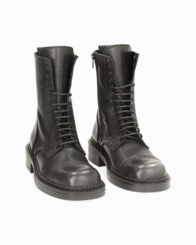WOMEN SHOES BIKERS LEATHER NERO image number null