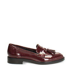 Mocasines burdeos en CHAROL con suela de goma, Primadonna, 26D532701NPBORD035, 001a