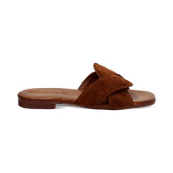 Sandali bassi donna marroni in camoscio, Primadonna, 257239352CMMARR036, 001 preview