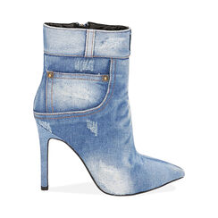 Bottines femme en jean denim, talon de 10,5 cm, Primadonna, 212127301TSJEAN035, 001 preview