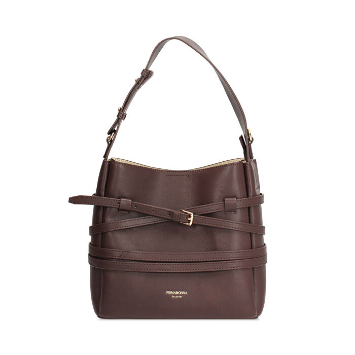 Sac &agrave; main marron avec design &eacute;l&eacute;gant, Primadonna, 27D900850EPMOROUNI