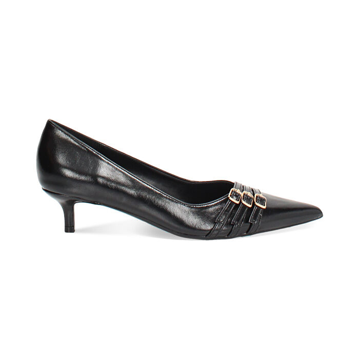 Décolleté nere lucide con tacco di 4,5 cm, Primadonna, 264945845EUNERO035