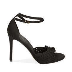 Sandales en lycra noir, talon 10,5 cm , 192131028LYNERO036, 001a