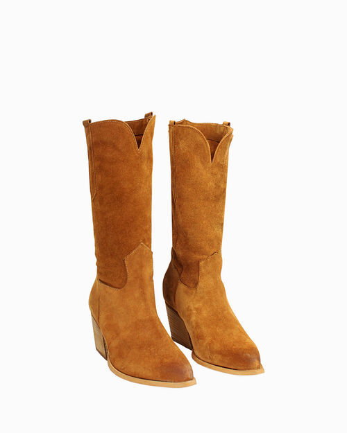 BOTAS DE LLUVIA BOTAS TEXANA SUEDE COGN, COGNAC