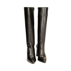Stivali neri in pelle, tacco 9 cm, Primadonna, 229464003PENERO035, 002 preview