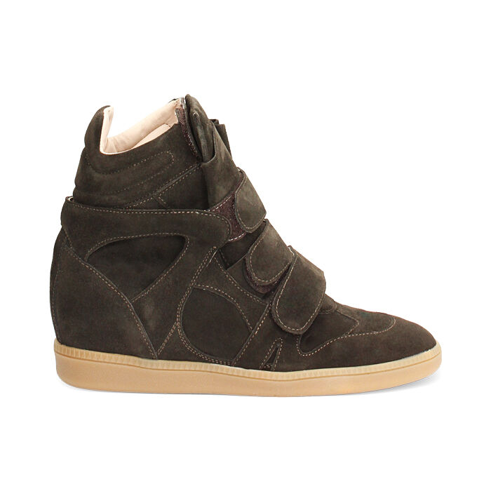 Sneakers in camoscio testa di moro, Primadonna, 263455010CMMORO038