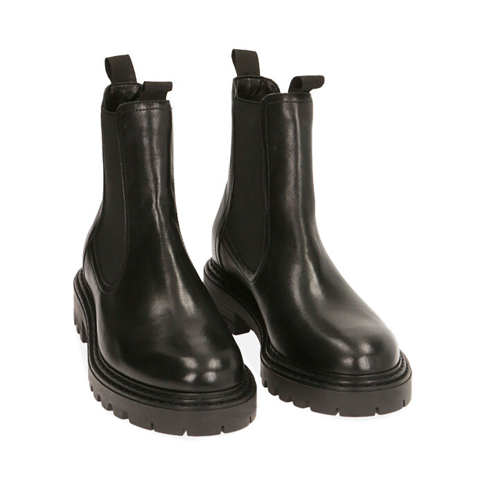 Bottines Chelsea femme en cuir noir talon 3 5 cm Primadonna