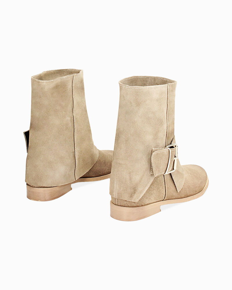 Stivaletti texani taupe in camoscio, tacco 3 cm image number null