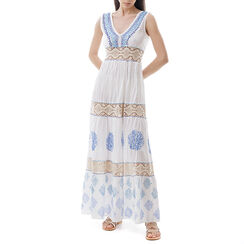 Vestito bianco/blu in cotone, Primadonna, 210506911TSBIBLM, 001 preview