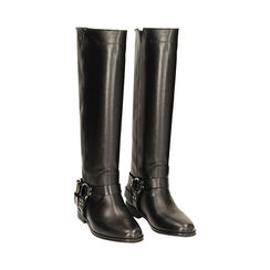 Stivali neri in pelle con fibbie, Primadonna, 22A508907PENERO037, 002 preview