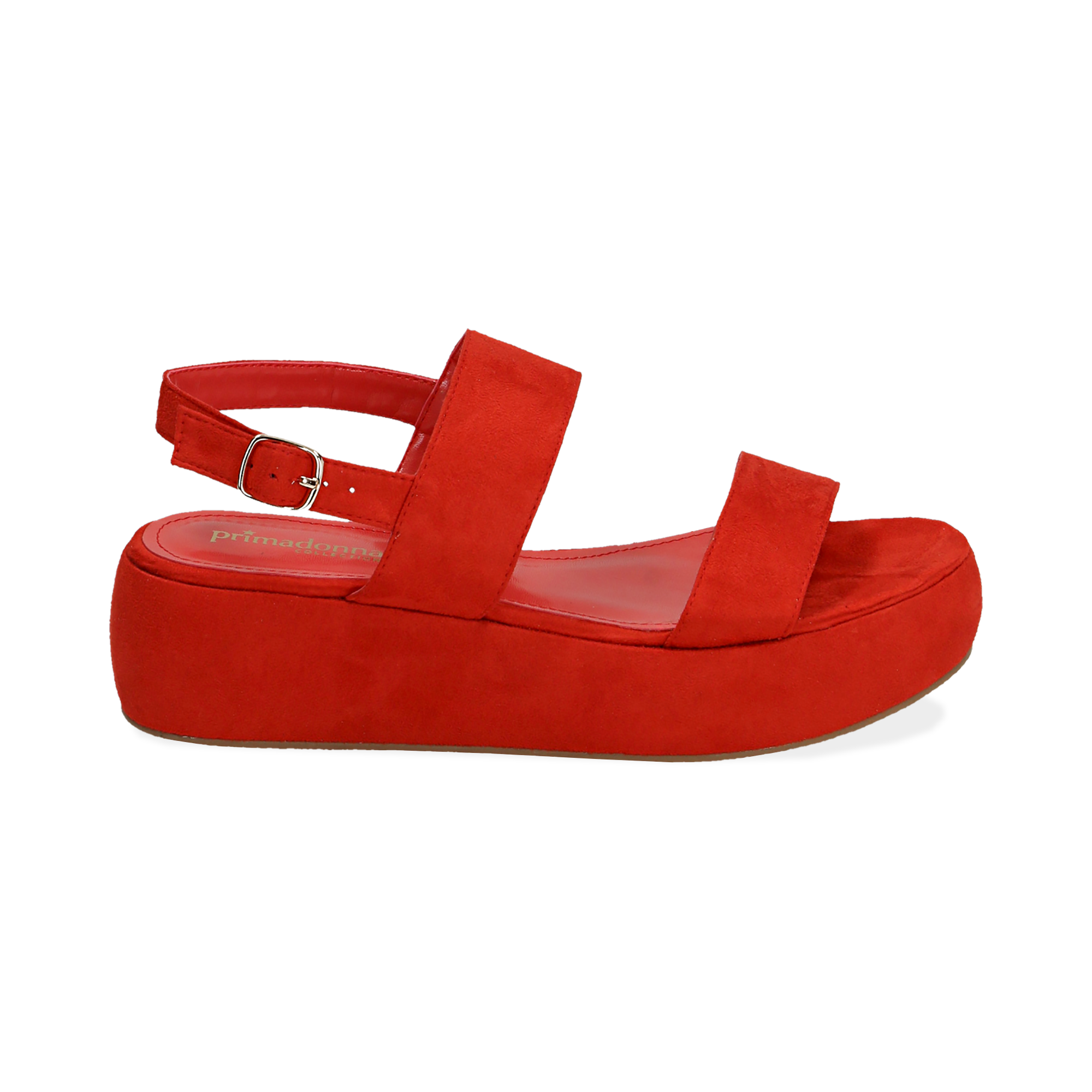sandali rossi con plateau