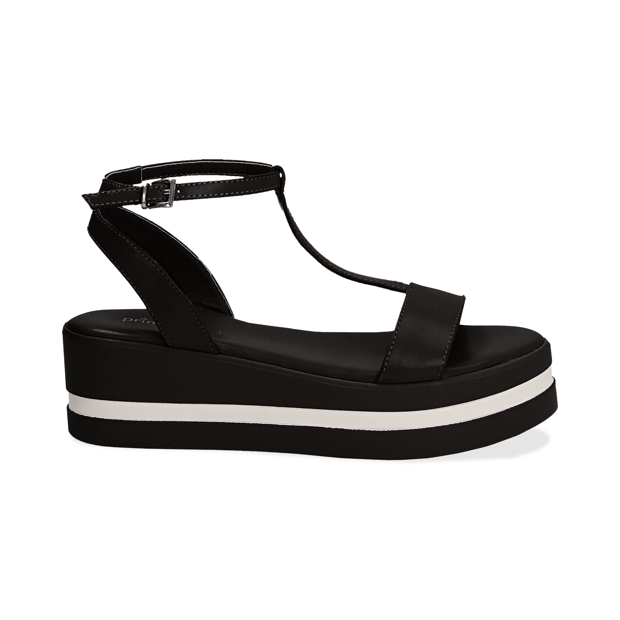 Sandali platform neri, zeppa 5 cm donna | Primadonna Collection