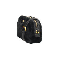 Borsa a tracolla in faux fur nera, Primadonna, 265700565FUNEROUNI, 003 preview